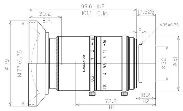 Kowa LM18VM35 2in Format 50 Megapixel 3.1μm Lens