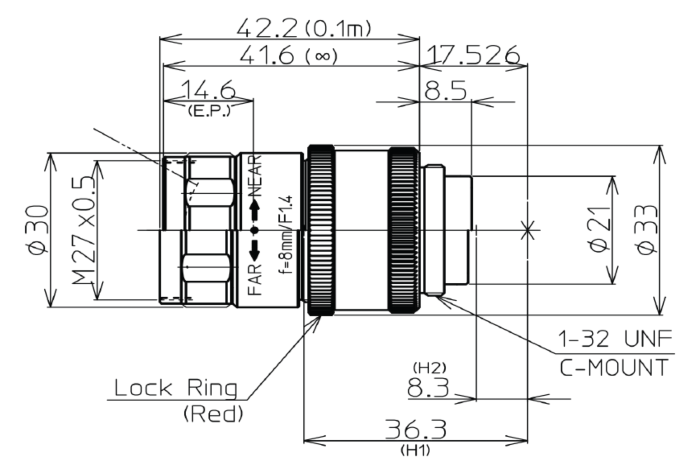Kowa LM8JCM-V 2/3in Ruggedized 8mm 2MP C-Mount Megapixel