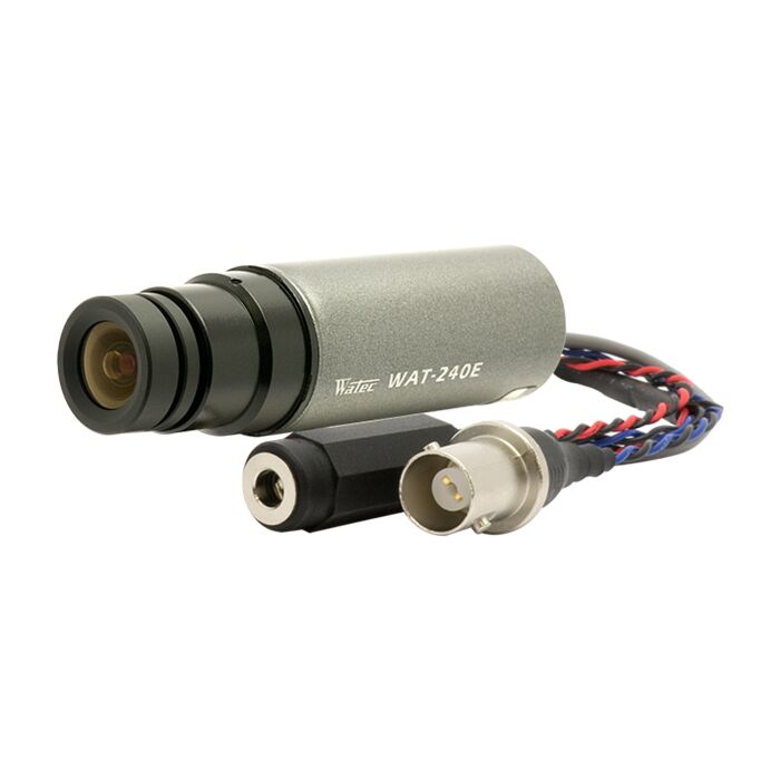 Watec WAT-240E Front Angled View With Connectors