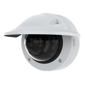 AXIS P3265-LVE Dome Camera Angled Left With Weathershield