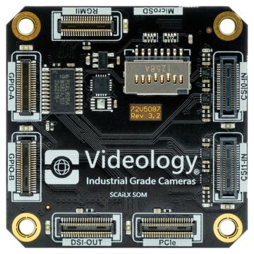 Videology SCAiLX-SOM-AI front view 42x42 mm Edge AI vision SoM