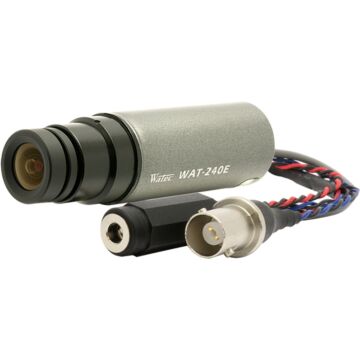 Watec WAT-240E Front Angled View With Connectors
